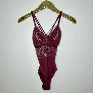 Auden Mauve Lace Teddy Bodysuit XS